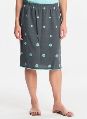 Jupe mi-longue stretch gris TELMAIL femme