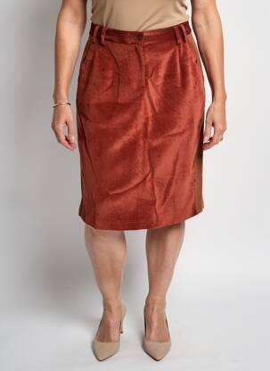 Jupe mi-longue stretch orange MERI & ESCA femme