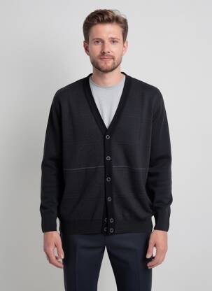 Gilet manches longues col v bleu GS CLUB homme