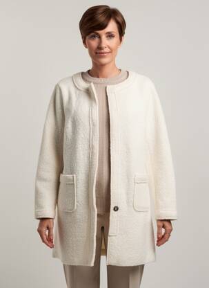 Manteau long coupe cintrée sans capuche beige FRED SABATIER femme