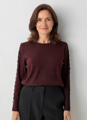 Pull coupe droite manches longues violet MERI & ESCA femme