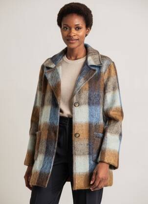 Manteau long coupe droite sans capuche marron DIANE LAURY femme
