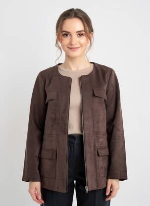 Manteau court poches sans capuche marron RENATTO BENE femme