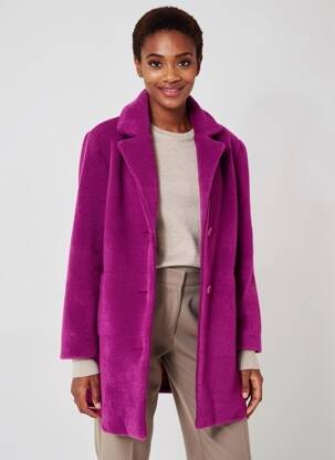 Manteau long coupe cintrée sans capuche violet SPG WOMAN femme