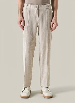 Pantalon chino fermeture zippée sous rabat boutonné taille haute beige BARILOCHE femme