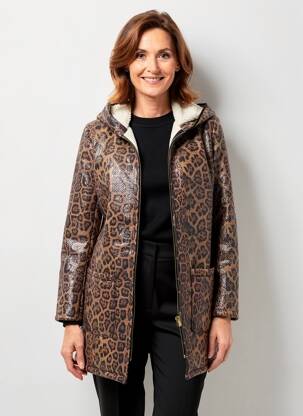 Manteau long a capuche a capuche marron ESTEL COLLECTION femme