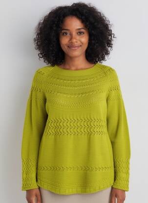 Pull coupe droite manches longues vert BARILOCHE femme