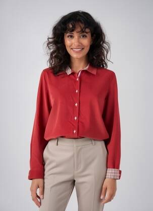 Chemisier coupe cintrée manches longues rouge BARILOCHE femme