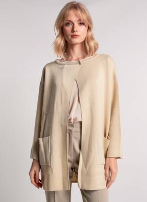 Gilet manches longues stretch beige CHARLISE femme