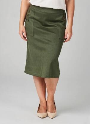 Jupe mi-longue stretch vert VETISTYLE femme
