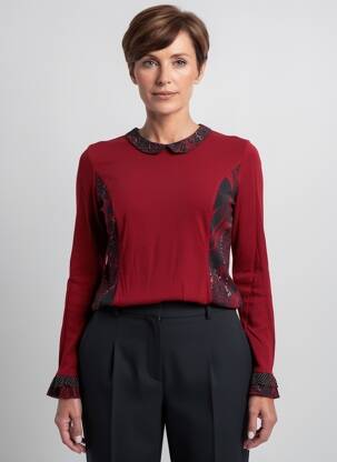 T-shirt imprimé fantaisie manches longues rouge JAC JAC femme