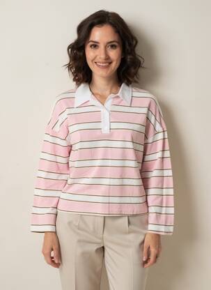 Polo manches longues manches longues rose NINETTE femme
