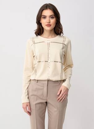 T-shirt manches longues manches longues beige CHRISTINA femme
