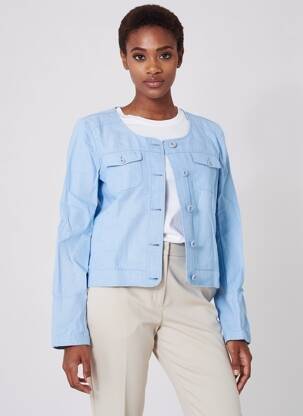 Veste casual col rond bleu SAINT JAMES femme