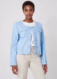 Veste casual col rond bleu SAINT JAMES femme