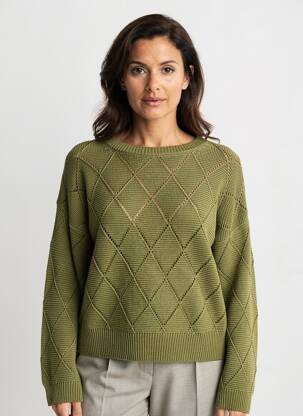 Pull coupe cintrée manches longues vert PAKO LITTO femme