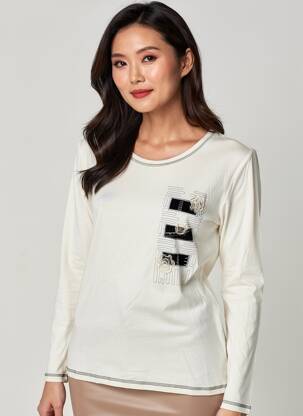 T-shirt manches longues manches longues blanc JEAN DELFIN femme
