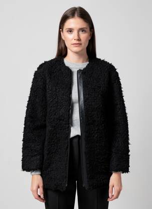 Manteau court poches sans capuche noir ELEVEN PARIS femme