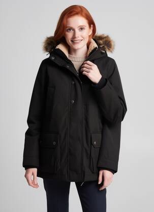 Parka manches longues a capuche noir VOLCOM femme