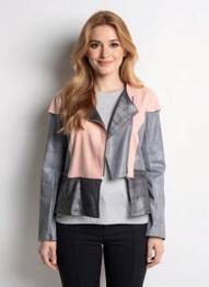 Veste casual tissage suedine rose SMASH WEAR femme