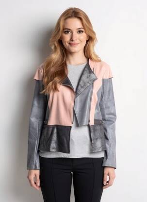 Veste casual tissage suedine rose SMASH WEAR femme