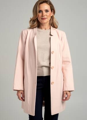 Manteau long coupe droite sans capuche rose BRANDTEX femme