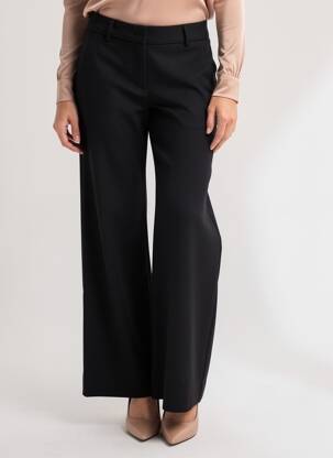 Pantalon flare fermeture zippée sous rabat avec crochet taille haute noir AQUAJEANS femme