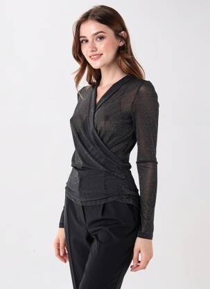 Top stretch manches longues noir NÜ femme
