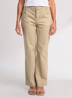 Pantalon flare stretch taille normale beige EVA KAYAN femme