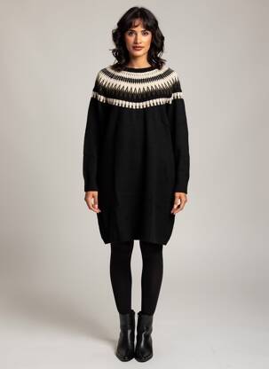Robe pull coupe cintrée manches longues noir LA FIANCÉE femme