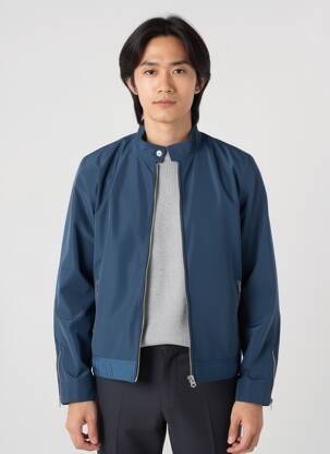 Doudoune manches longues sans capuche bleu SCHOTT homme