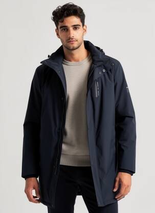 Parka manches longues a capuche bleu REDSKINS homme
