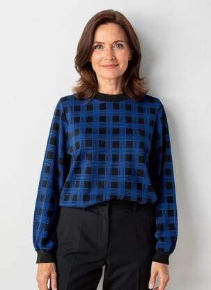 Pull resserrée sur le bas manches longues bleu MADEMOISELLE YEYE femme