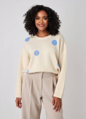 Pull coupe cintrée manches longues beige NICE THINGS femme