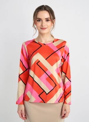 T-shirt imprimé fantaisie manches longues rouge BETTY BARCLAY femme
