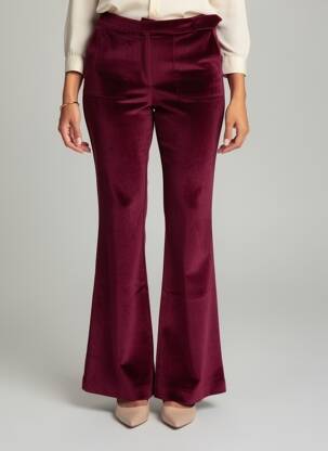 Pantalon flare stretch taille haute rouge KAOÂ femme