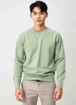 Pull col rond manches longues vert FAGUO homme