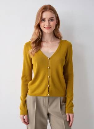 Gilet manches longues stretch jaune SCOTCH & SODA femme