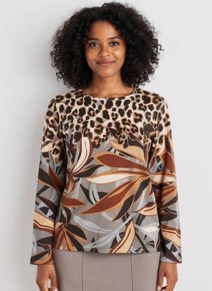 Pull coupe droite manches longues marron BETTY BARCLAY femme