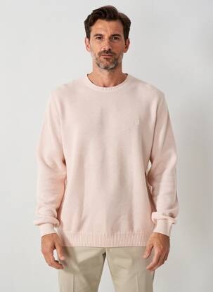 Pull col rond manches longues rose FELLOWS homme