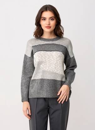 Pull tissage chiné manches longues gris SALSA femme