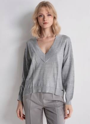 Pull tissage chiné manches longues gris SALSA femme