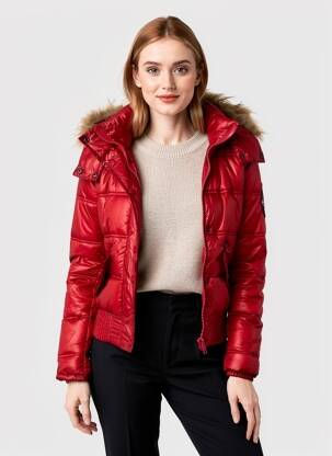 Doudoune manches longues sans capuche rouge KAPORAL femme