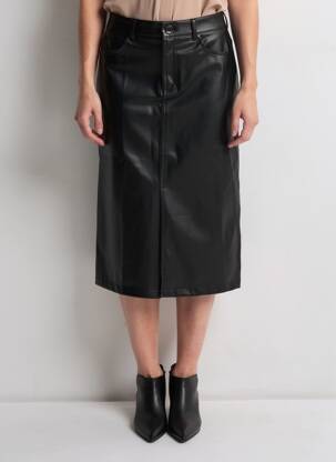 Jupe mi-longue coupe droite noir SUD EXPRESS femme