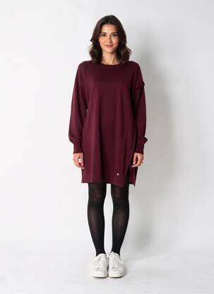 Robe pull coupe droite manches longues violet SALSA femme