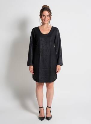 Robe courte manches longues manches longues noir SUGGEST femme
