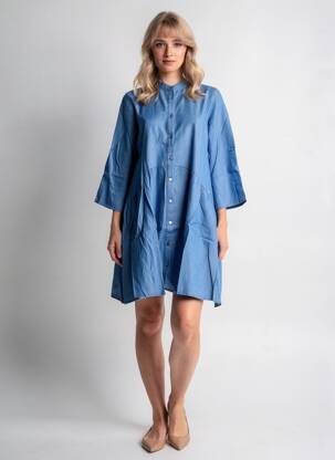 Robe courte coupe évasée manches longues bleu SALSA femme