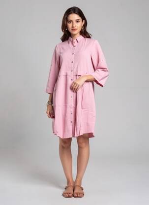 Robe courte manches longues manches longues rose SALSA femme