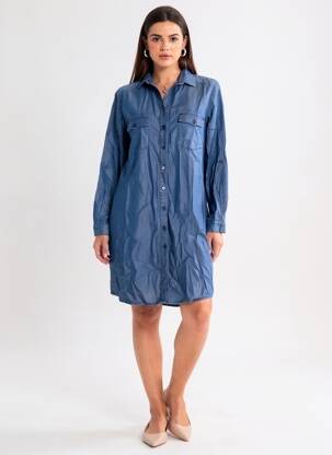 Robe courte manches longues manches longues bleu SALSA femme