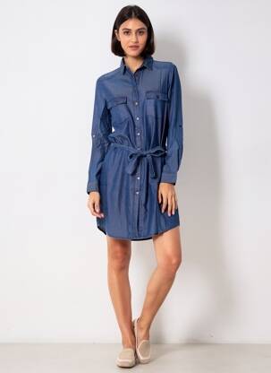 Robe courte manches longues manches longues bleu SALSA femme